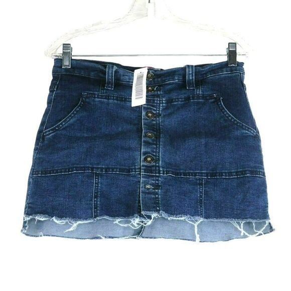 Union Bay Button Fly Denim Skirt Women's Size 3 Medium Wash Blue Jean - Picture 1 of 10